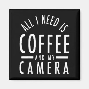 Kamera & Kaffee - Lustiger Fotografie-Spruch Fot Magnet