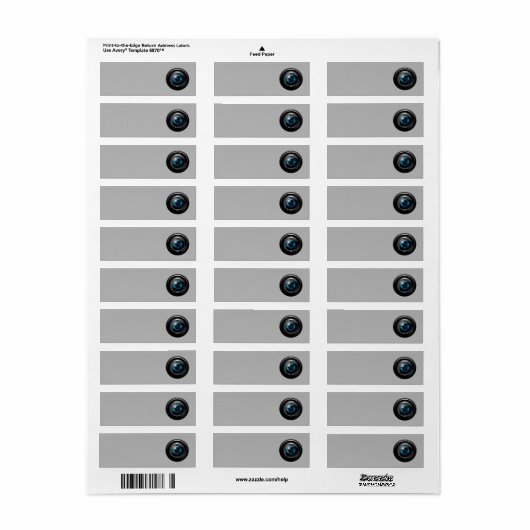 KAMERA LENS ADDRESS ETIKETTEN (Vorne)