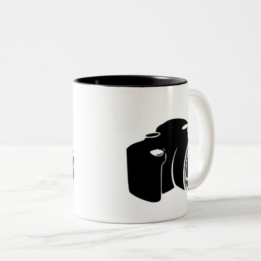 Kamera-Liebephotographiefan-Ikonengraphik modern Zweifarbige Tasse (VorderseiteRechts)