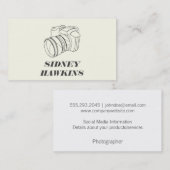 Kamera (Linie Art) | Fotografie Visitenkarte (Vorne/Hinten)