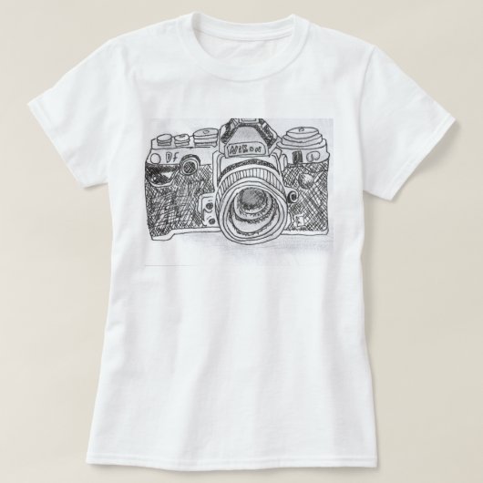 Kamera-Linie Zeichnen T-Shirt (Design vorne)