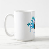 Kamera mit blauen Blätter und Schmetterlingen Kaffeetasse (Links)