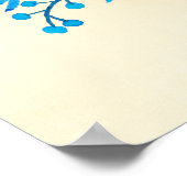 Kamera mit blauen Blätter und Schmetterlingen Poster (Ecke)