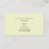 Kamera mit blauen Blätter und Schmetterlingen Visitenkarte (Rückseite)