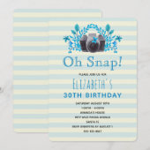 Kamera mit blauen Blätter und Schmetterlingen zum  Einladung (Vorne/Hinten)