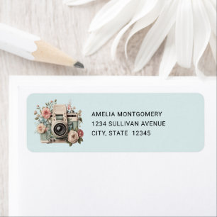 Kamera mit Blumen Retro Pastell Bild - Adresse
