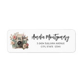 Kamera mit Blumen Retro Pastell Bild - Adresse (Vorne)