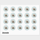 Kamera mit Blumen Retro Pastell Bild - Adresse Runder Aufkleber (Blatt)