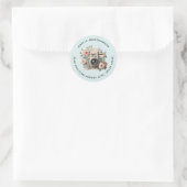 Kamera mit Blumen Retro Pastell Bild - Adresse Runder Aufkleber (Tasche)