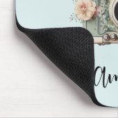 Kamera mit Blumen Retro Pastell Bild Mousepad (Ecke)