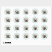 Kamera mit Blumen Retro Pastell Bild Runder Aufkleber (Blatt)