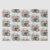 Kamera mit Blumen Retro Pastell Bildmuster Seidenpapier (Vorderseite)