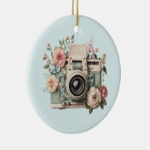 Kamera mit Blumen Retro Pastell Keramik Ornament (Rechts)