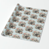 Kamera mit Blumen Retro-Pastell-Muster Geschenkpapier (Ungerollt)