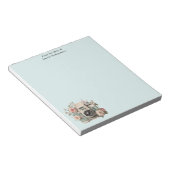 Kamera mit Blumen Retro Pastell Notizblock (angewinkelt)
