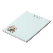 Kamera mit Blumen Retro Pastell Notizblock (Rotiert)
