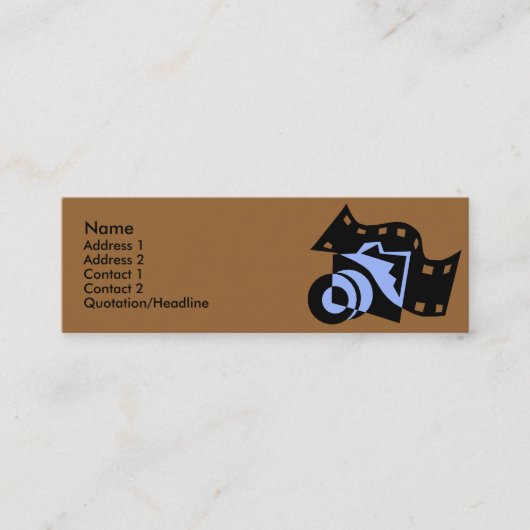 Kamera mit Film-Entwurfs-Visitenkarten Mini Visitenkarte (Vorderseite)