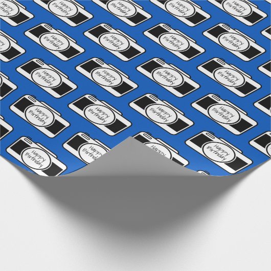 Kamera mit Geburtstagstext Geschenkpapier (Ecke)
