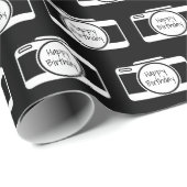 Kamera mit Geburtstagstext Geschenkpapier (Rolleneckpunkt)