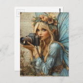 Kamera mit gemischter Media Collage Postkarte (Vorne/Hinten)