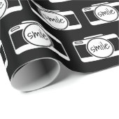 Kamera mit Lächeltext Geschenkpapier (Rolleneckpunkt)