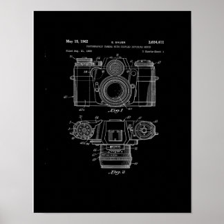Kamera-Patent-Kunstposter | Vintage-Kamera-Kunst Poster