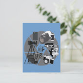 Kamera-Zeit-Collage Postkarte (Stehend Vorderseite)