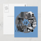 Kamera-Zeit-Collage Postkarte (Vorne/Hinten)