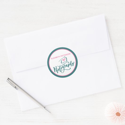 Kameraaufkleber für Fotografen Runder Aufkleber (Umschlag)