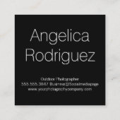 Kamerabilustration | Blume und Blätter Quadratische Visitenkarte (Rückseite)