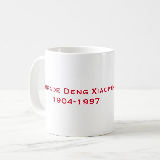 Kamerad Deng Xiaoping - chinesischer Führer Kaffeetasse (Vorderseite Links)