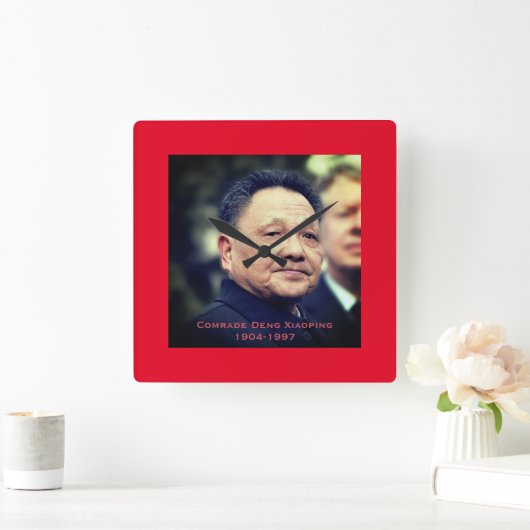 Kamerad Deng Xiaoping - chinesischer Führer Quadratische Wanduhr (Zuhause)