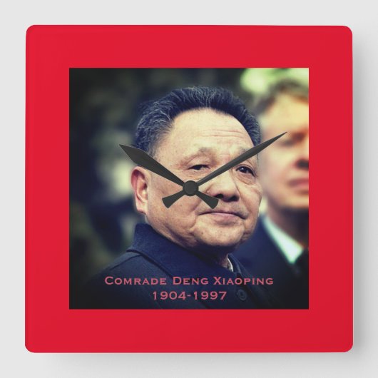 Kamerad Deng Xiaoping - chinesischer Führer Quadratische Wanduhr (Vorderseite)