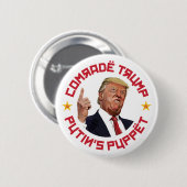 Kamerad Trump: Putins Puppe, sowjetische Illustrat Button (Vorne & Hinten)