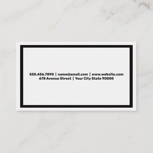 Kameragehäuse und Linsen Visitenkarte (Rückseite)