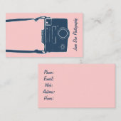 Kamerageschäft, rosafarbene Fotografie Antiker Fil Visitenkarte (Vorne/Hinten)