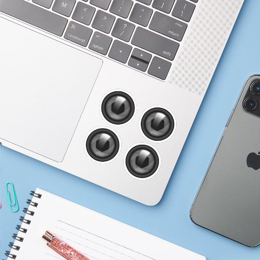 Kameraleuchten Aufkleber (Laptop mit iPhone)