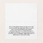 Kameraman im Studio-Set Visitenkarten (Innenseite Aufgefaltet)