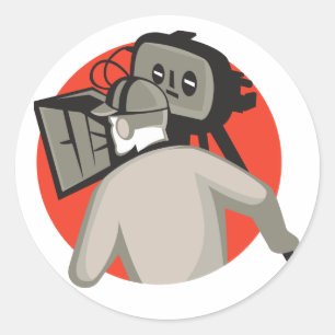 Kameramann-Crew Runder Aufkleber