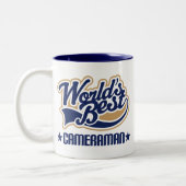 Kameramann-Geschenk Zweifarbige Tasse (Links)