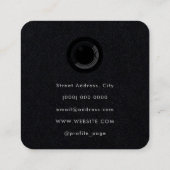 Kameraobjektiv Schwarze Quadrat-Visitenkarte Quadratische Visitenkarte (Rückseite)
