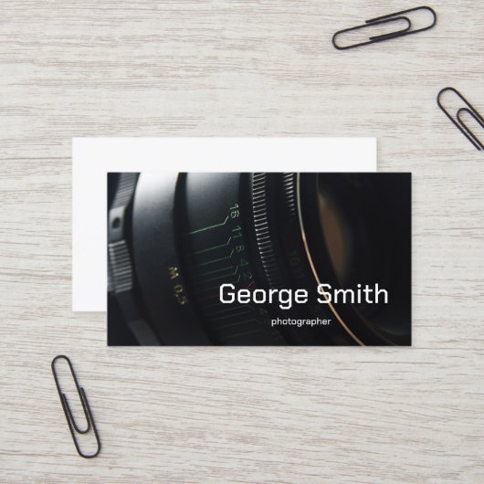 Kameraobjektiv Visitenkarte (Vorderseite/Rückseite Beispiel)