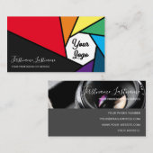 Kameraöffnung für Regenbogenfarben für Fotografen Visitenkarte (Vorne/Hinten)