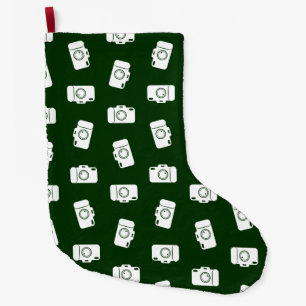 Kameras kopieren Retro Kamera-Kunst-Druck-Entwurf Großer Weihnachtsstrumpf