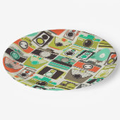 Kameras Retro Pappteller (Schrägansicht)