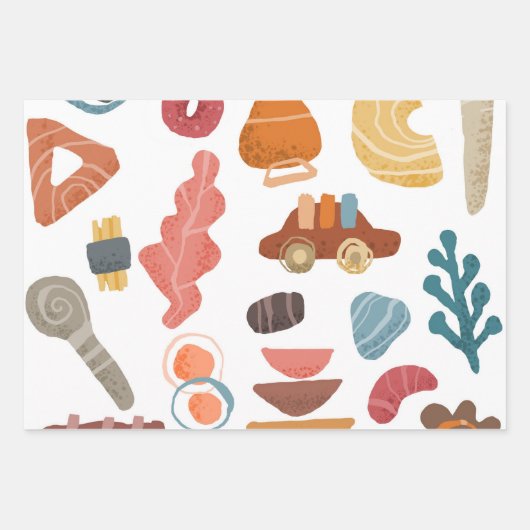 Kameras und Pilze, Retro Groovy Wrapping Paper Geschenkpapier Set (Vorderseite 2)