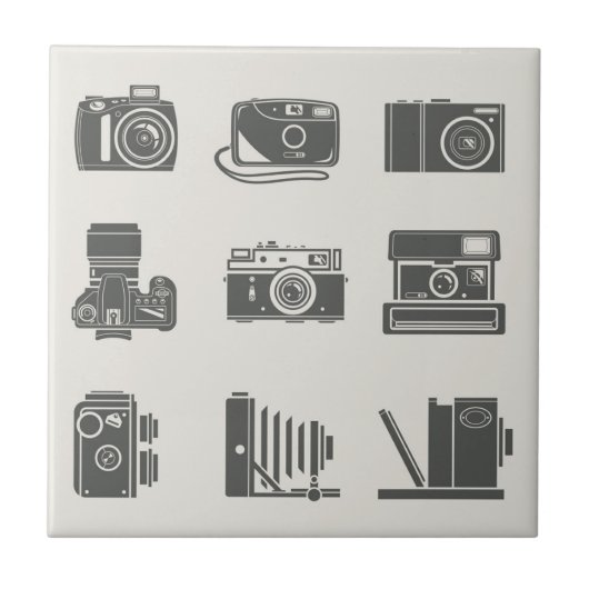 Kameras Vintage Fotografie Fliese (Vorderseite)