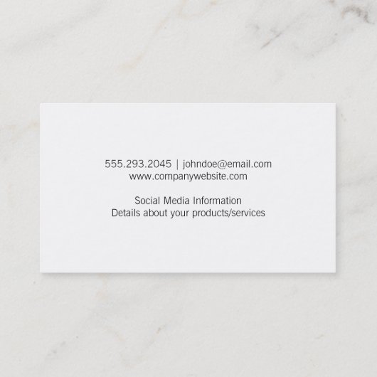 Kamerasymbol | Marmorplatte Visitenkarte (Rückseite)