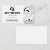 Kamerasymbol | Wolken | Studio Lights Visitenkarte (Vorne/Hinten)