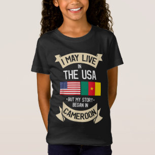 Kamerun Amerikanische Flagge USA Kamerunische Root T-Shirt